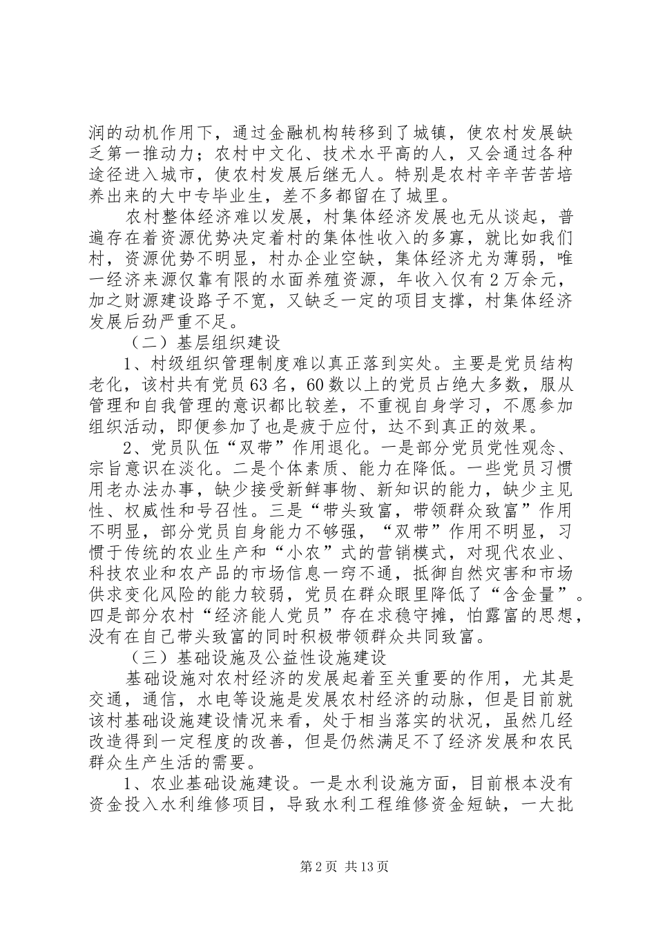 村工作计划及思路 _第2页