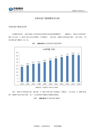 全球水泥产量规模状况讲解