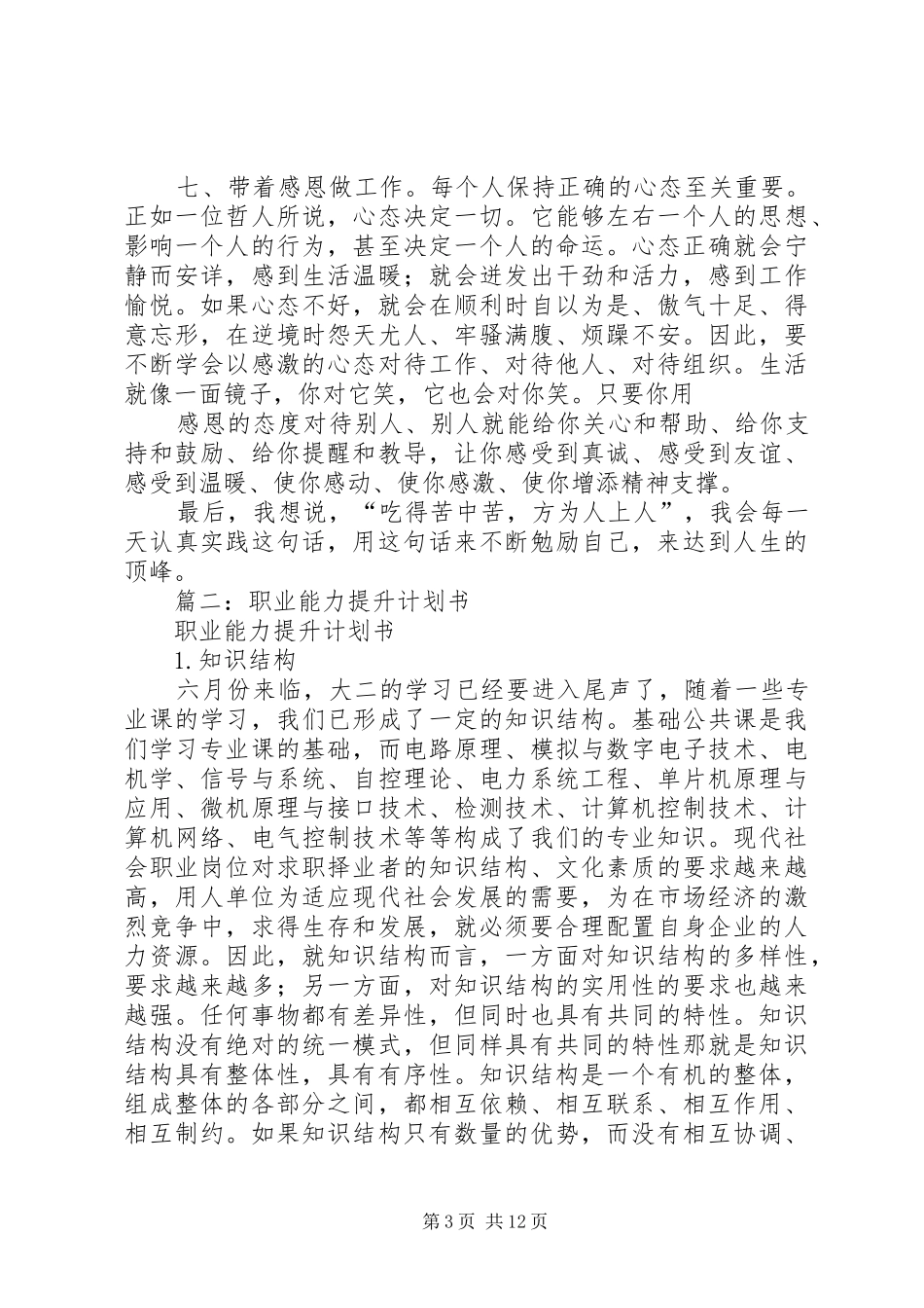个人职业能力提升计划 _第3页