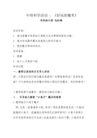 中班科学：魔术