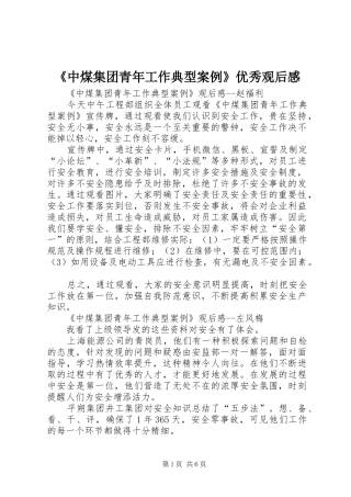 《中煤集团青年工作典型案例》优秀观后感