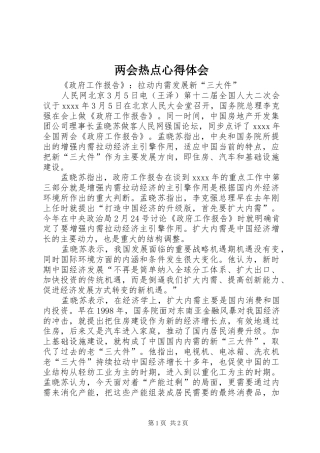 两会热点心得体会