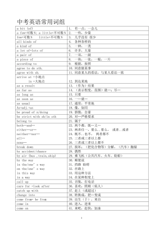 中考英语305词组(必备)