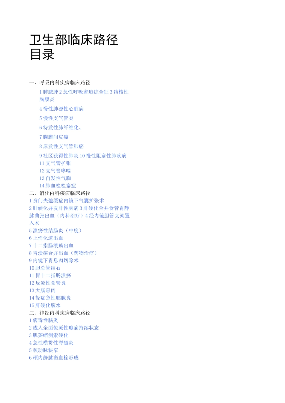 临床路径最新版目录_第1页