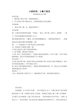 小班科学：小鼻子真灵