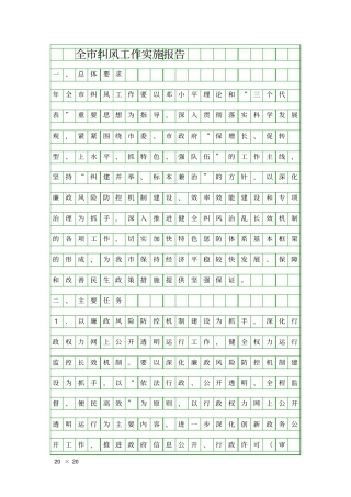 全纠风工作实施报告精品工作报告