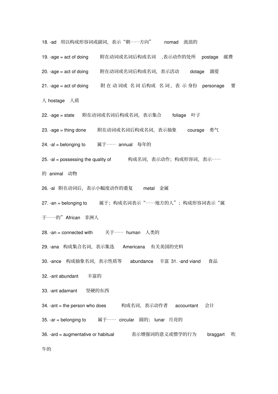 全英语后缀大全,推荐文档_第2页