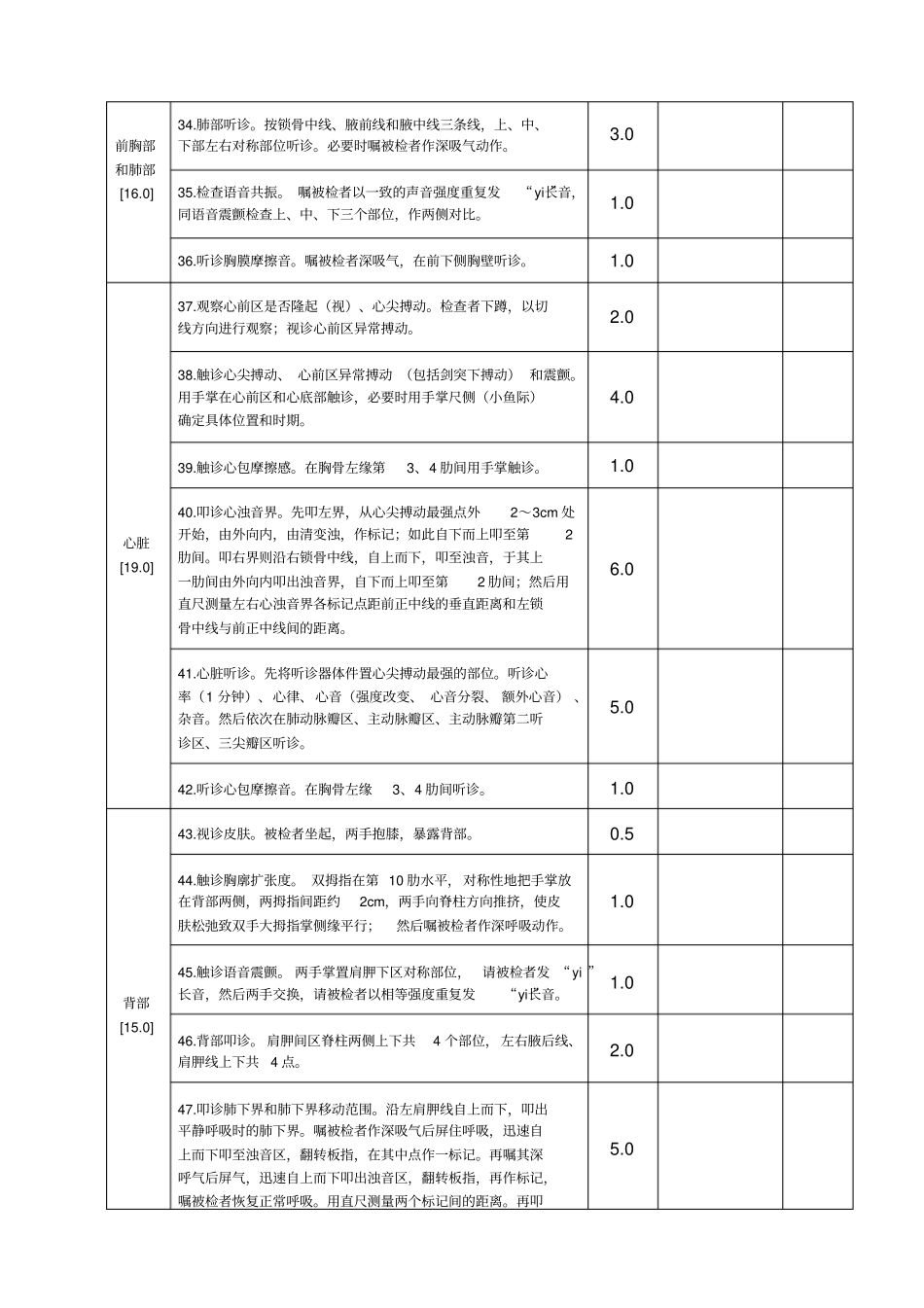 全身体格检查评分标准表-加强版_第3页