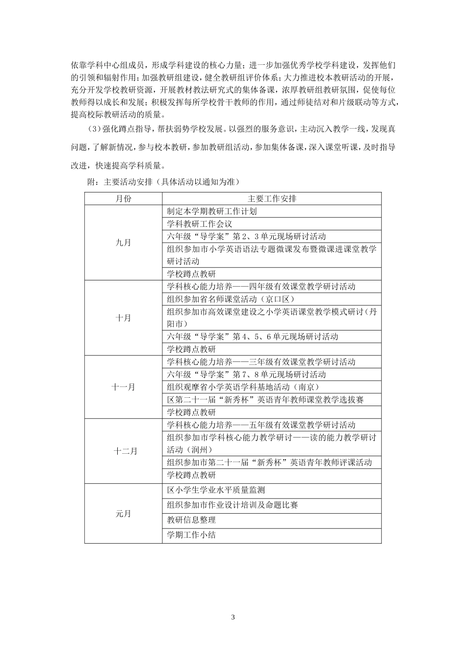 2015—2016学年第一学期工作计划—7小学英语_第3页