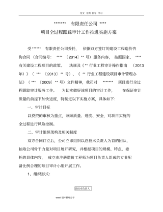 全过程跟踪审计工作方案