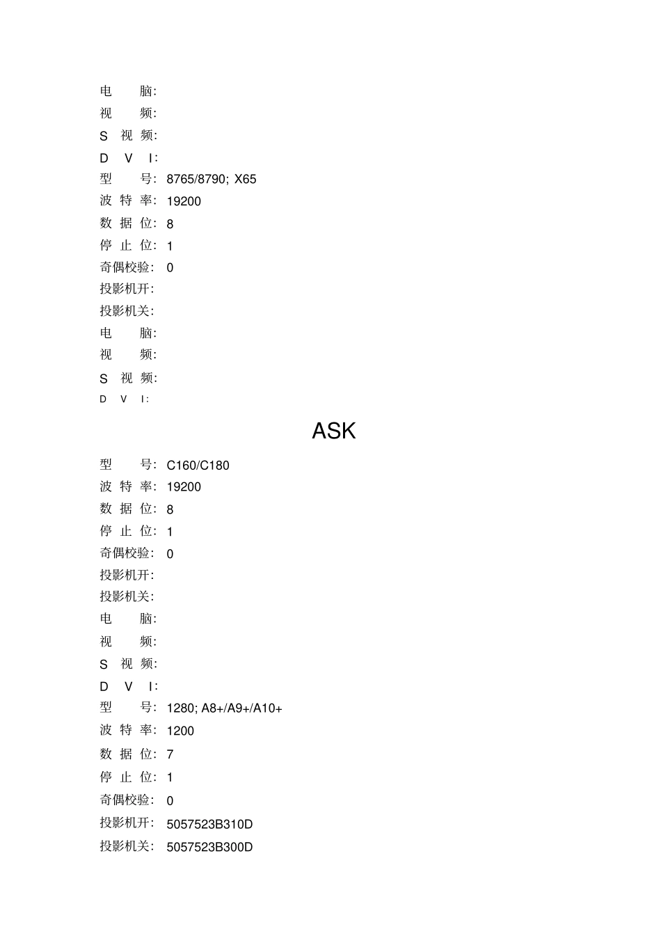 全部投影机控制代码_第3页