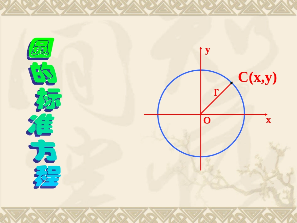圆的标准方程第一节课_第1页