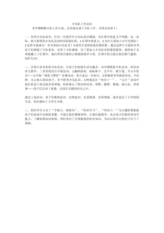 少先队工作总结