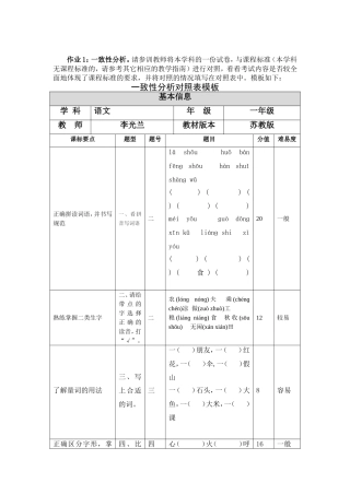 小学语文一致性分析