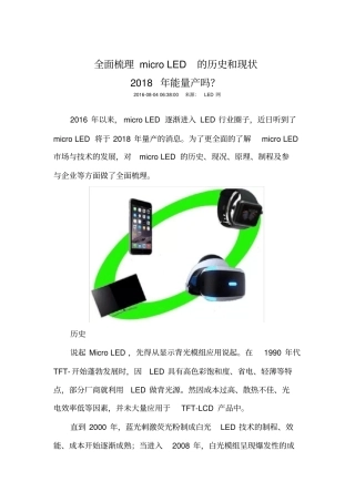 全面梳理MicroLED的历史与现状