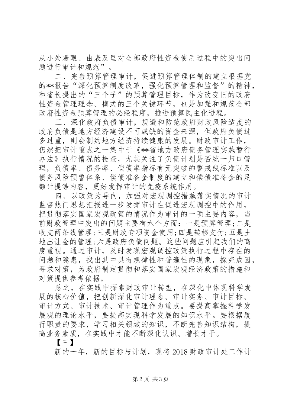 20XX年财政审计处工作计划范文 _第2页