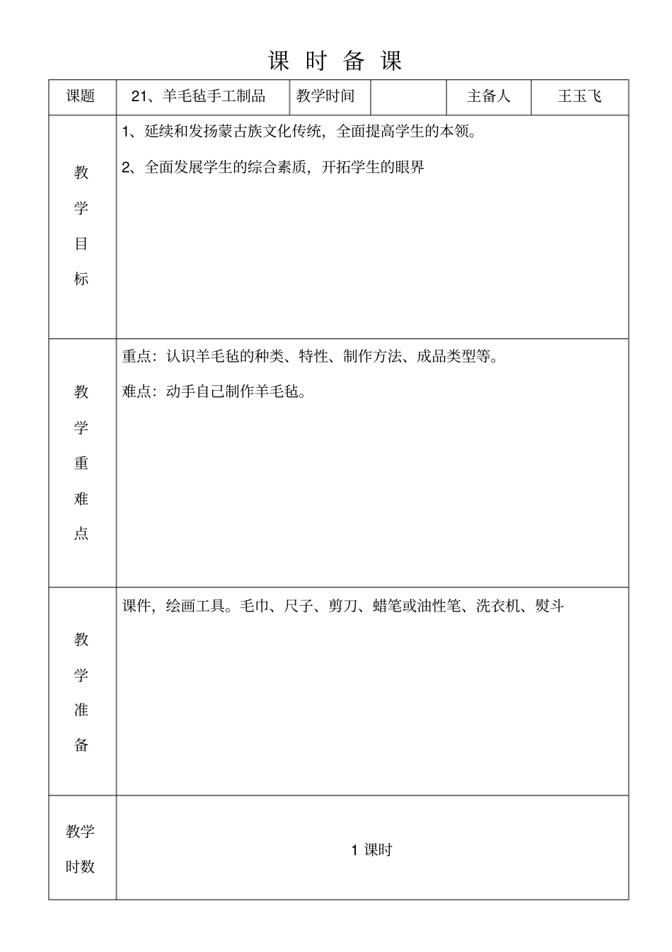 六上21、羊毛毡手工制品_第1页