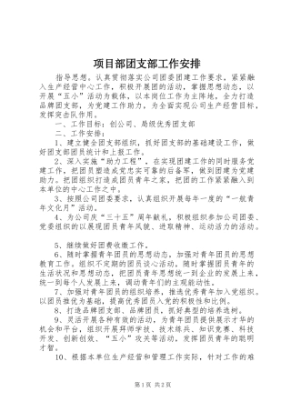 项目部团支部工作安排 