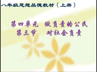 【精品课件】第四单元第三课时对社会负责