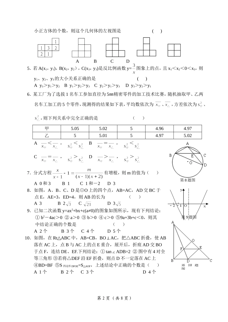 2011鸡西中考数学试题及答案(word)[1]_第2页