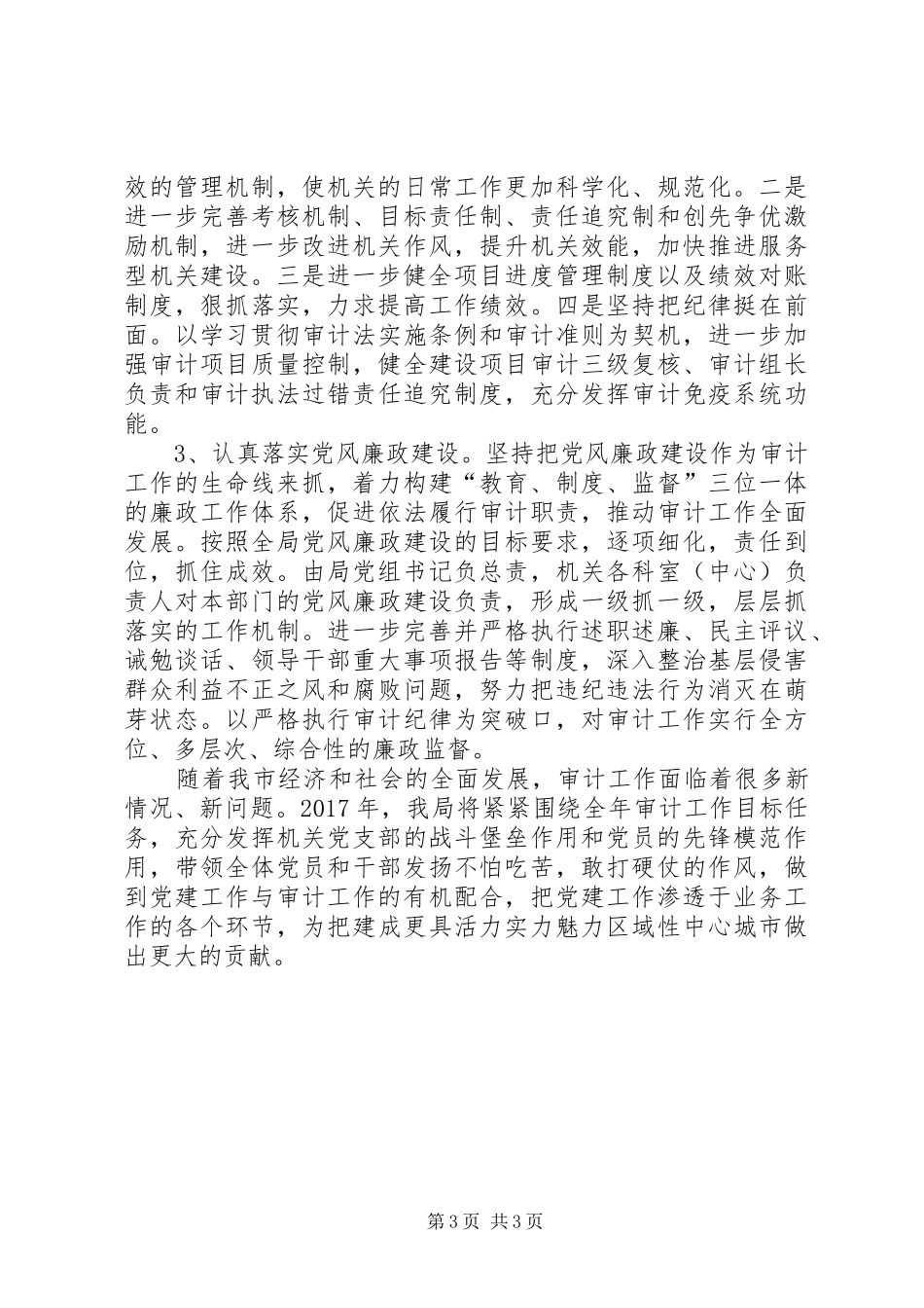 XX年审计局党建工作计划 _第3页