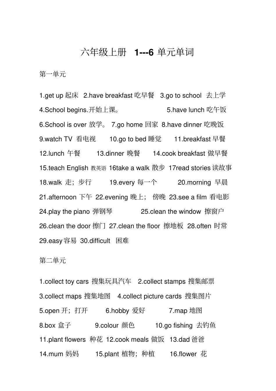 六年级上册精通版英语单词_第1页