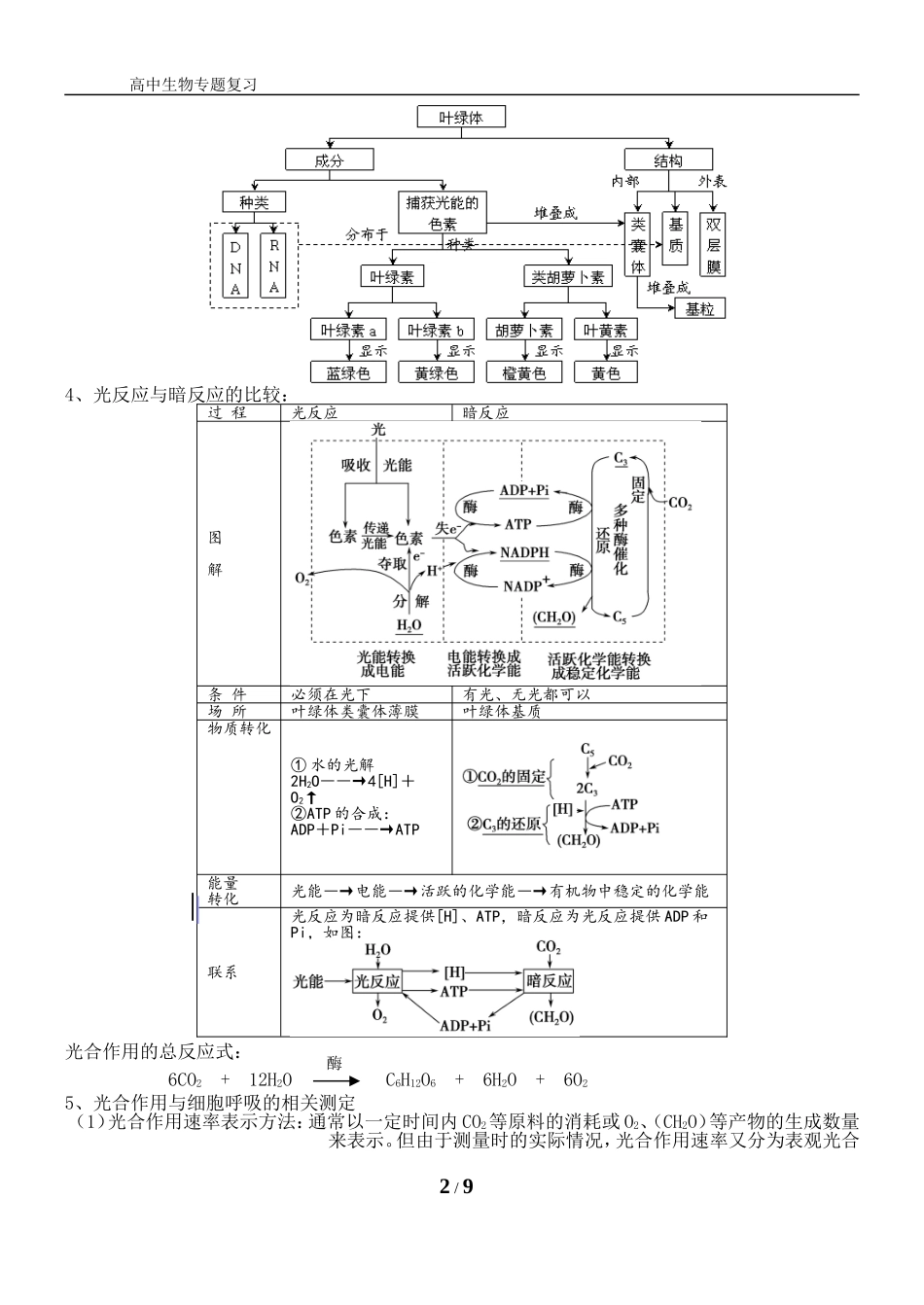 光合作用复习专题_第2页