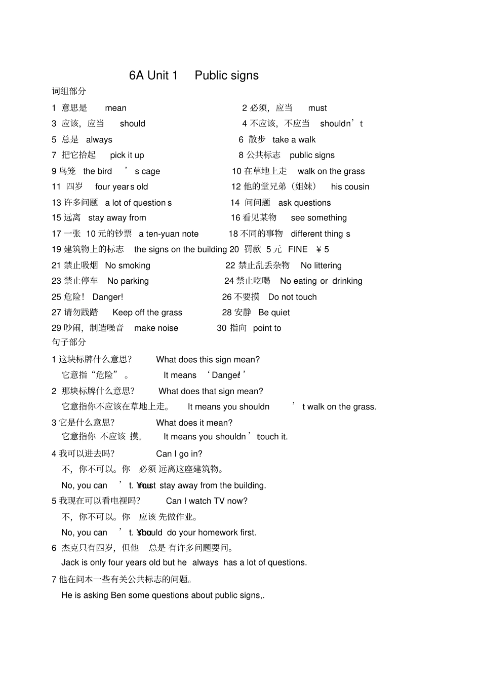 六年级上册英语知识归纳及默写_第2页