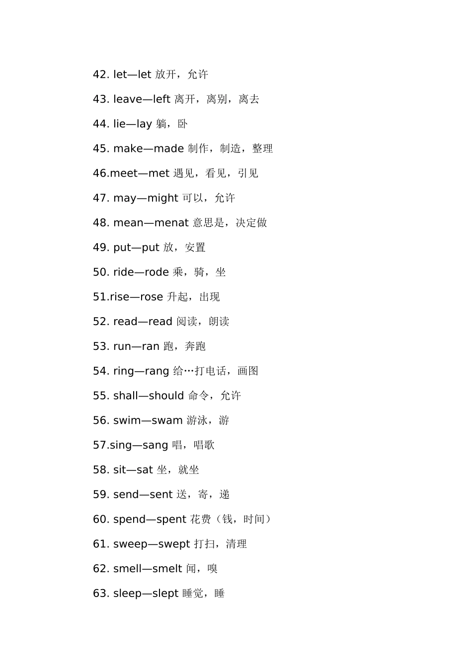 小学英语不规则动词变化表_第3页