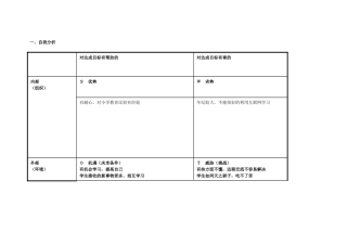 我的SWOT分析表