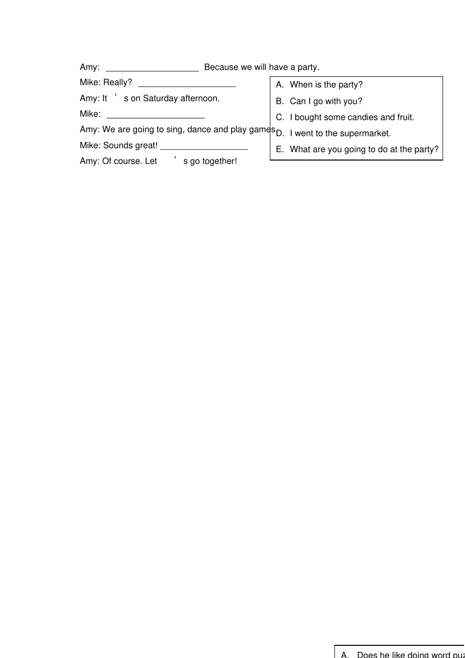 六年级下册英语填空练习人教版pep无答案_第3页