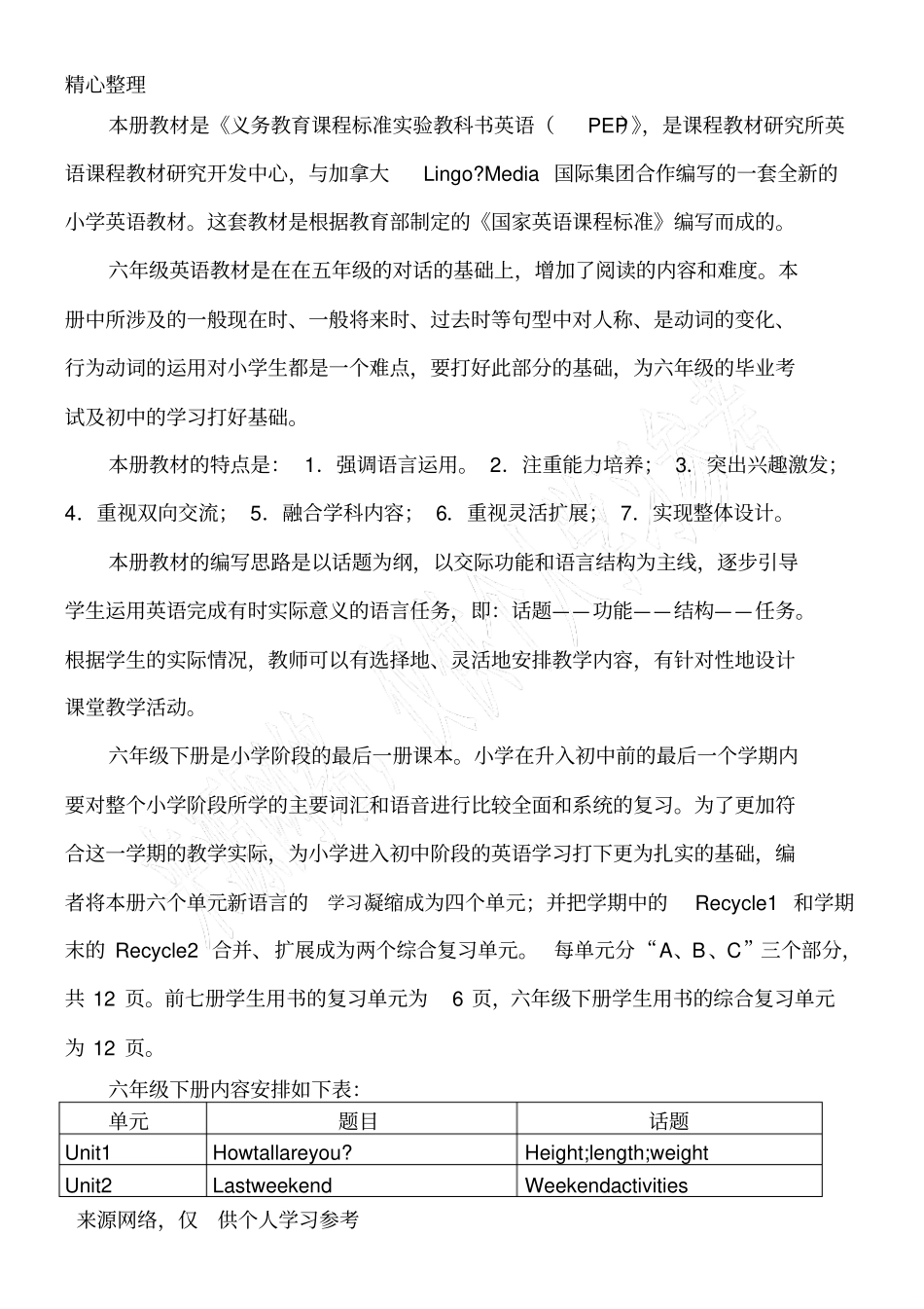 六年级下册英语教材分析_第2页