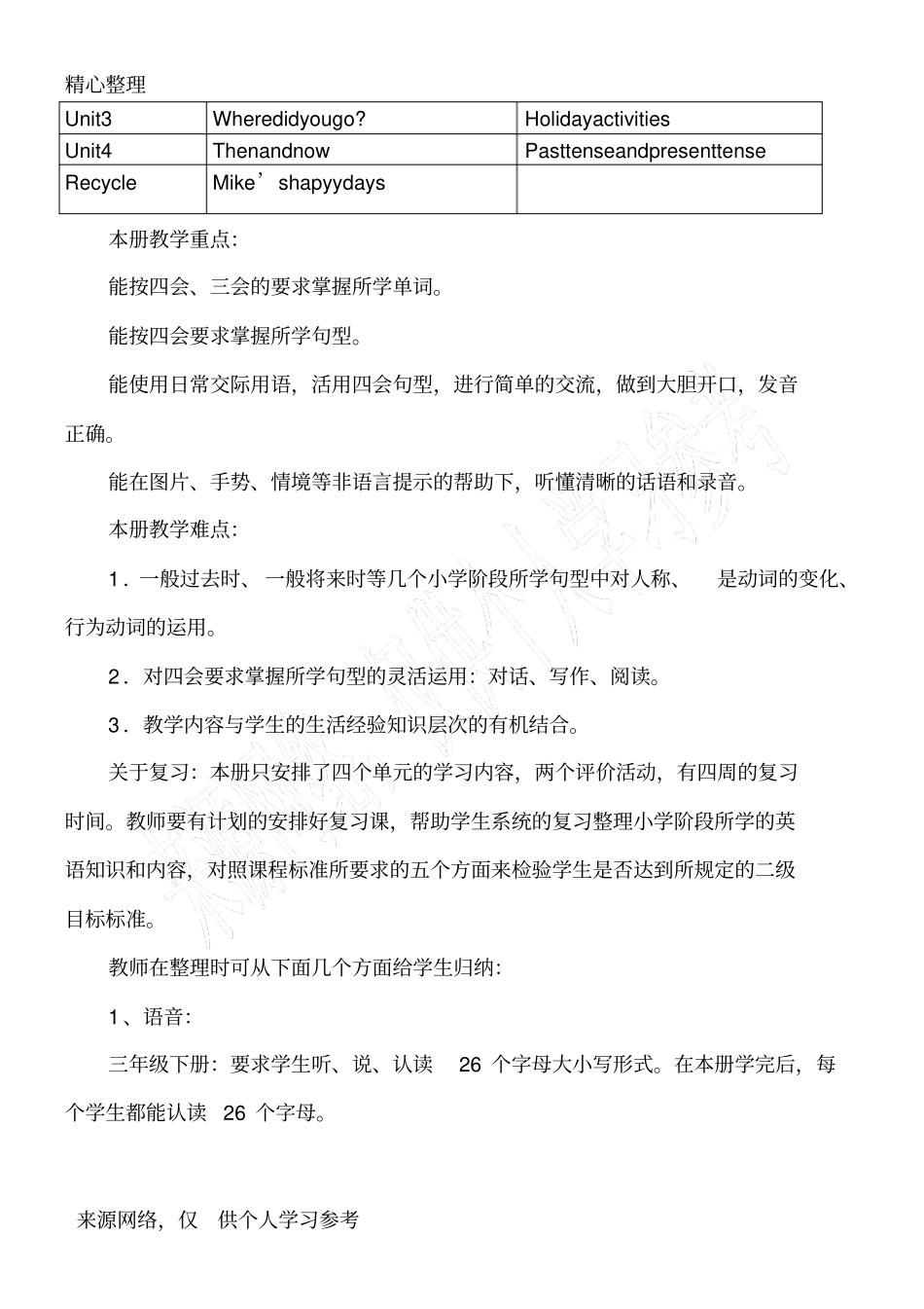 六年级下册英语教材分析_第3页