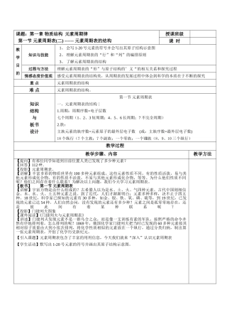 元素周期表的结构