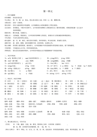 六年级下册语文知识梳理汇总