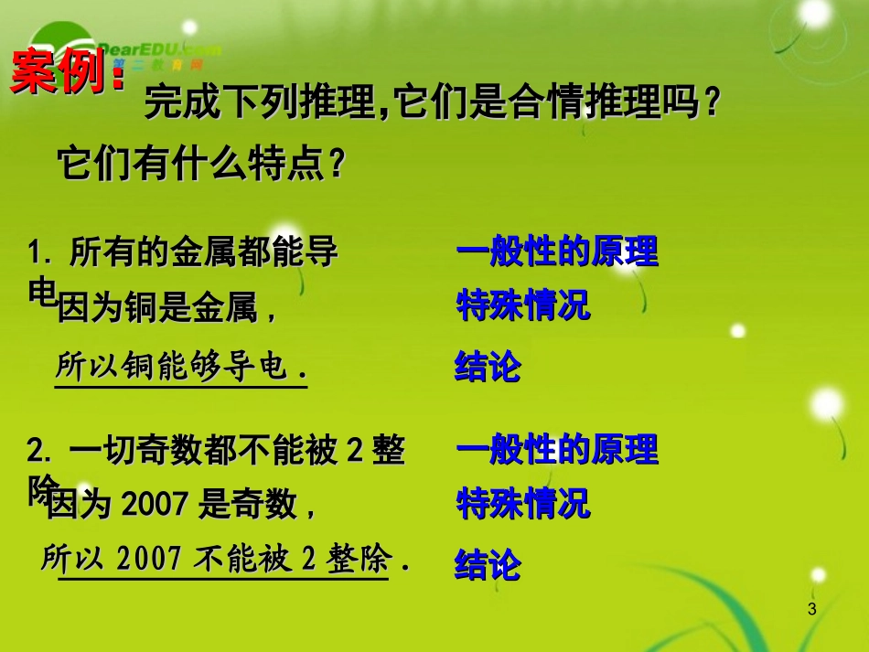 高中数学 213(演绎推理)课件 苏教版选修1-2 课件_第3页