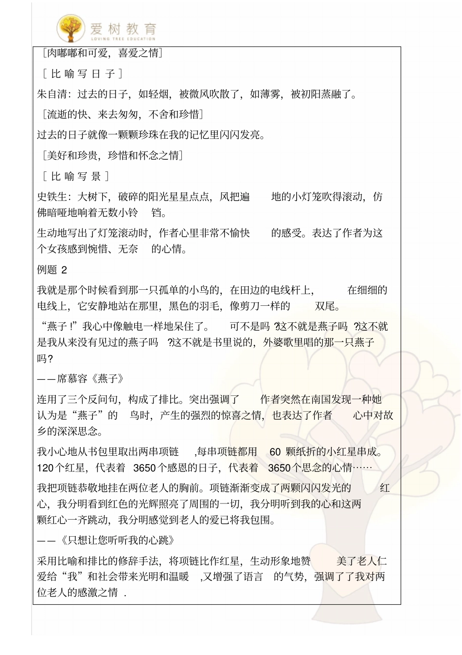 六年级下册语文试题-小升初阅读：第12讲修辞赏析三步曲含答案全国通用_第2页