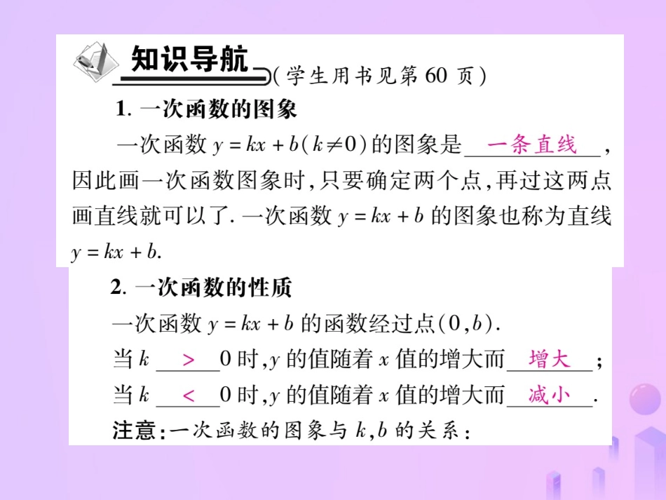 秋八年级数学上册 第四章 一次函数 3 一次函数的图像 第二课时 一次函数的图像和性质作业课件 (新版)北师大版 课件_第2页