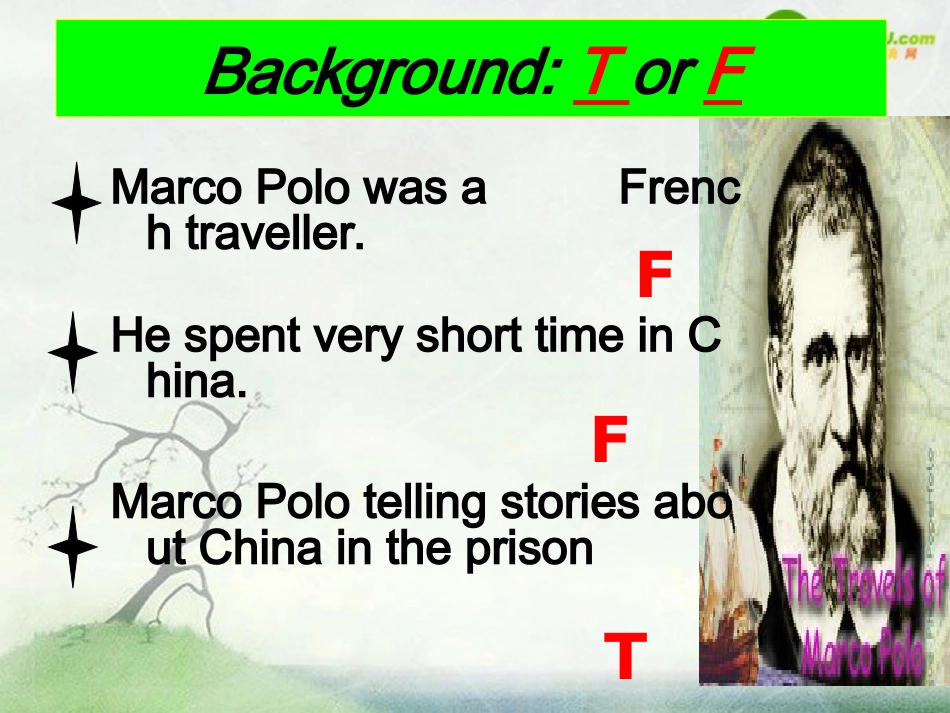 高中英语 unit8 lesson3 Marco Polo课件 北师大版必修3 课件_第2页
