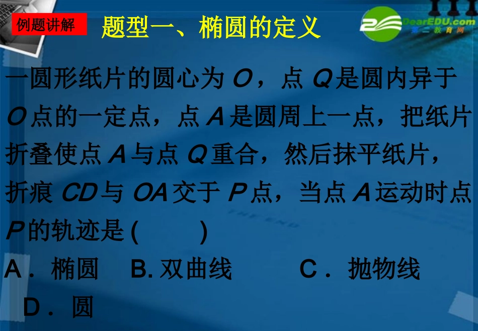 湖南师大 高三数学 椭圆课件 理 课件_第3页