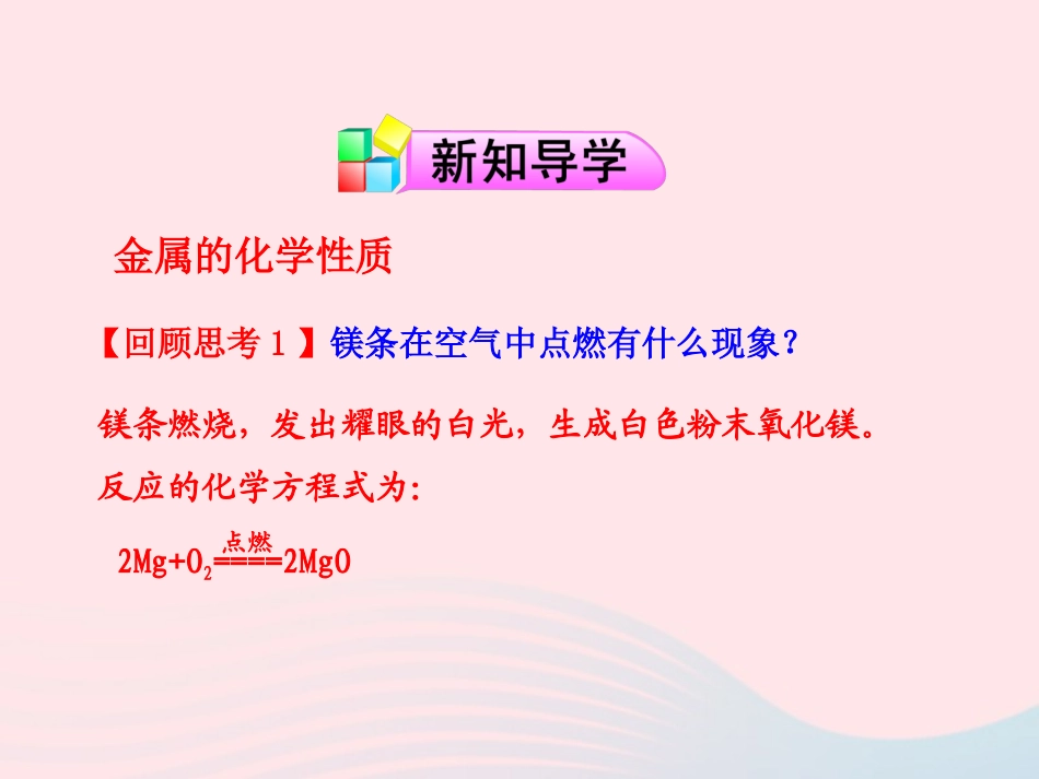 第二节  金属的化学性质课件 九年级化学全册 第三单元 金属 第二节 金属的化学性质课件+素材 鲁教版五四制_第2页