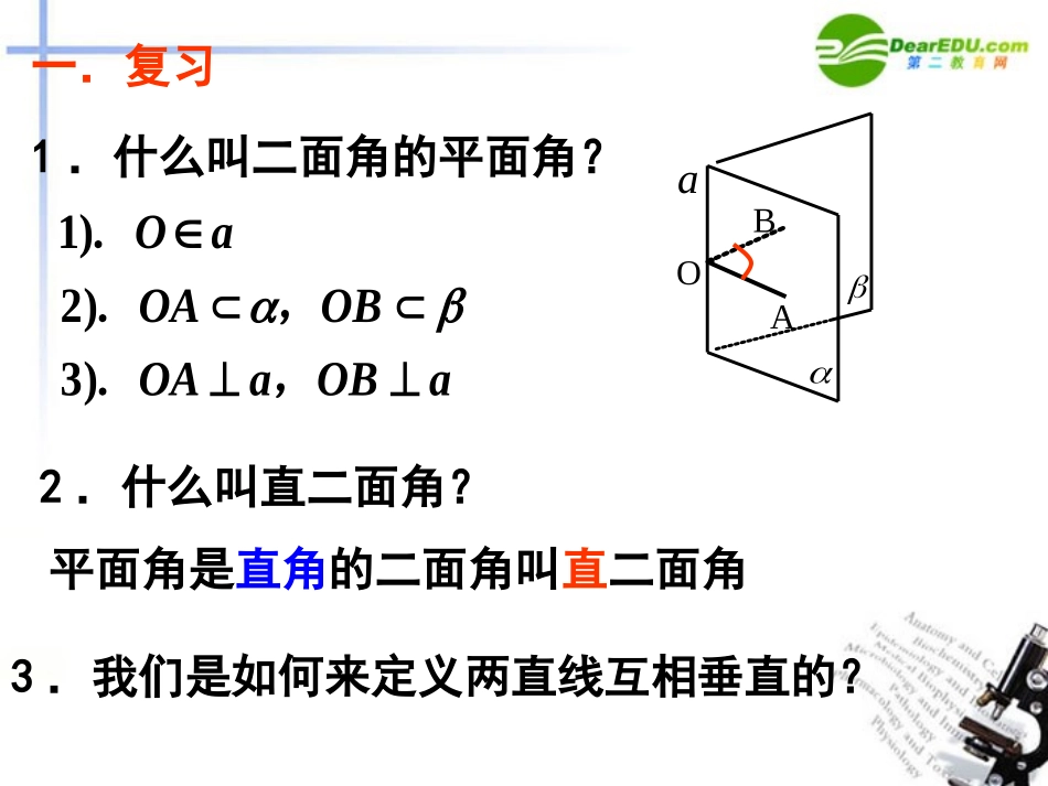 高二数学 9.6两个平面垂直的判定和性质课件 新人教版 课件_第2页