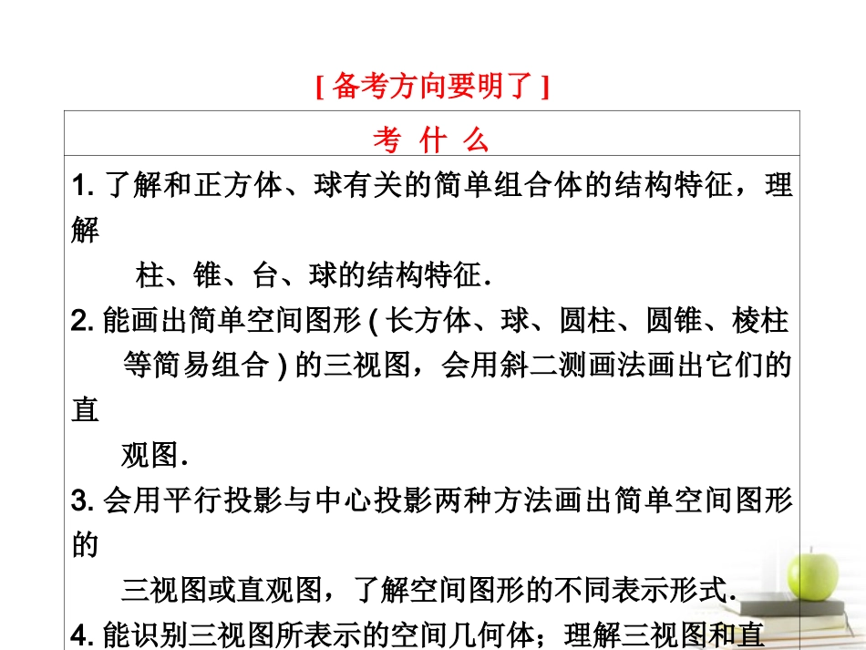 高考数学 第七章第一节空间几何体的结构特征及三视图和直观图课件 新人教A版 课件_第2页