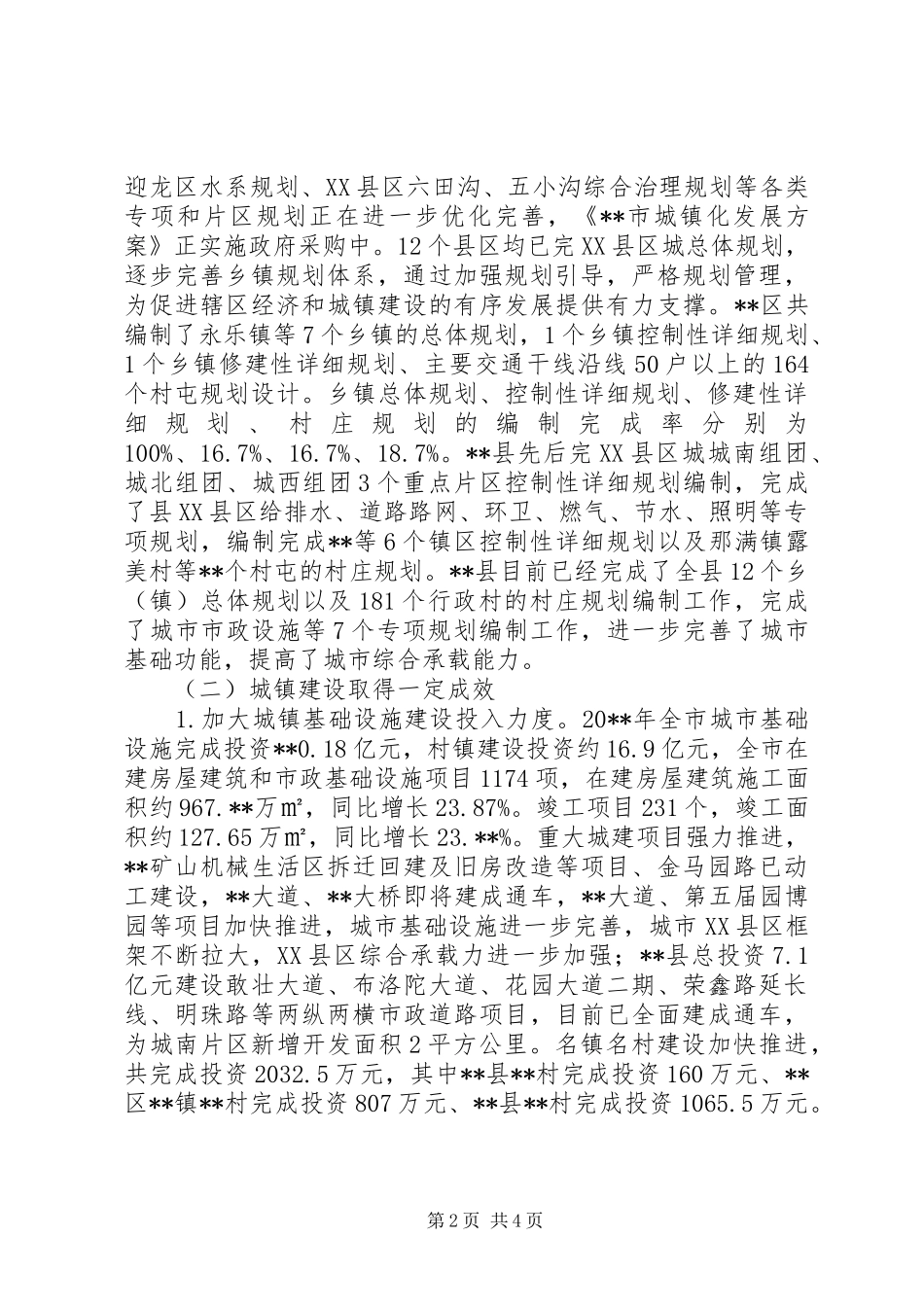 城镇规划和建设工作情况调研报告 _第2页