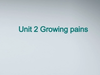 高中英语 Unit2 Growing pains-task2课件 牛津译林版必修1 课件