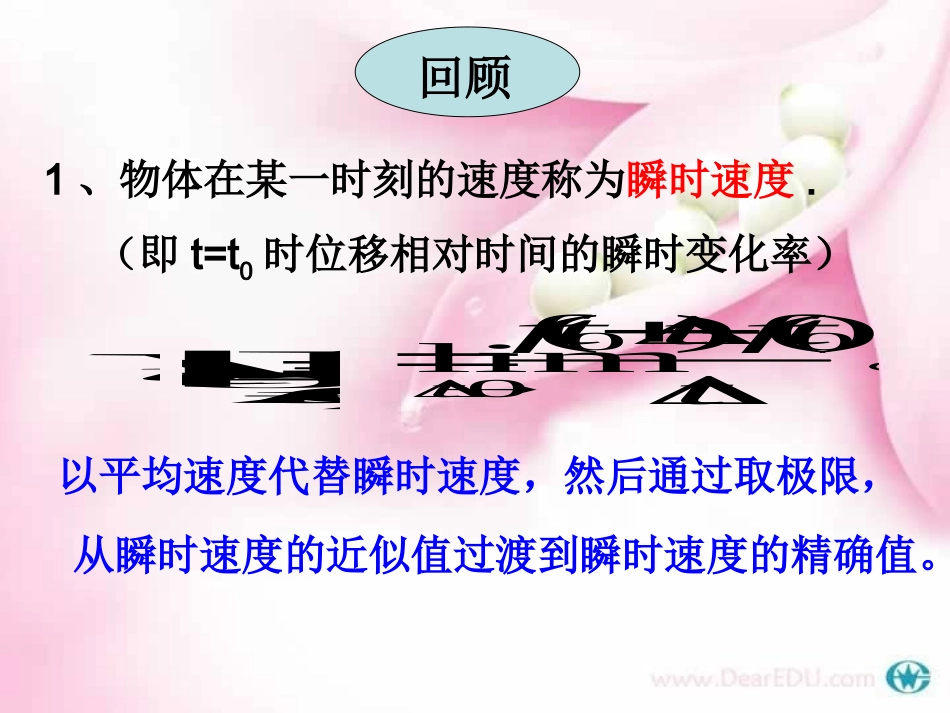 高二数学导数的概念课件 苏教版 课件_第1页