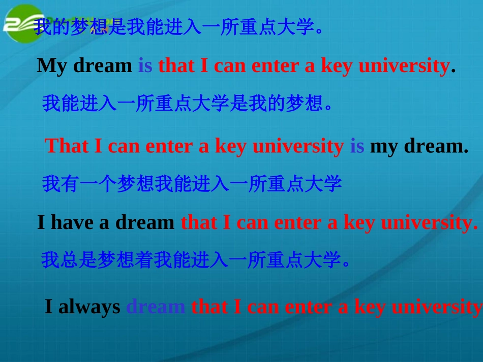 高中英语 名词性从句语法讲解课件 冀教版必修3 课件_第1页