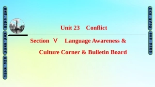 高中英语 Unit 23 Conflict Section Ⅴ Language Awareness  Culture Corner  Bulletin Board课件 北师大版选修8 课件
