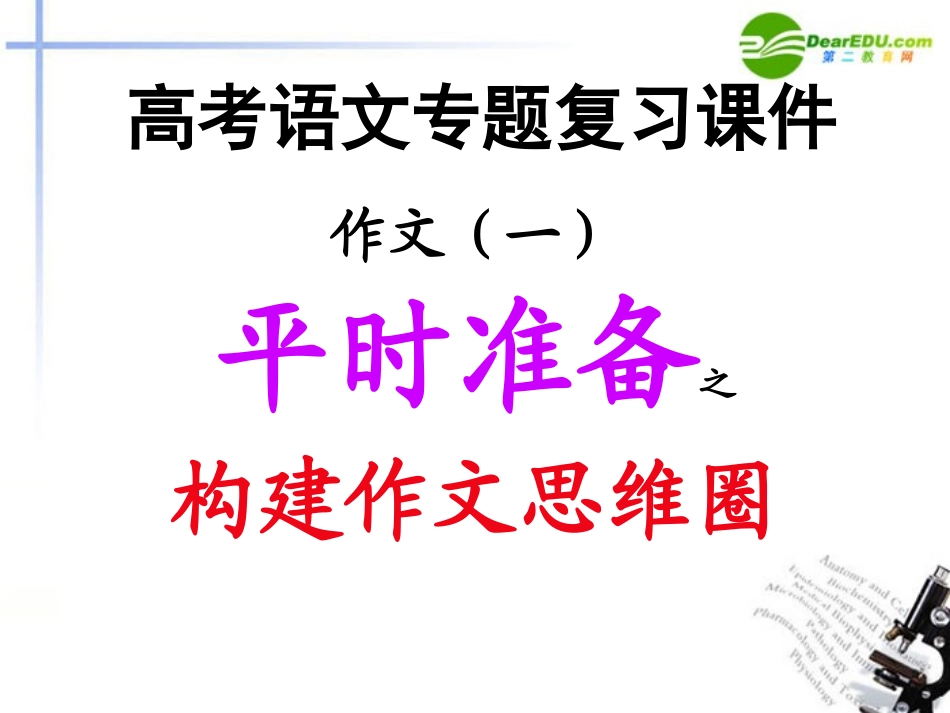 高考语文 构建作文思维圈作文训练专题复习课件_第1页