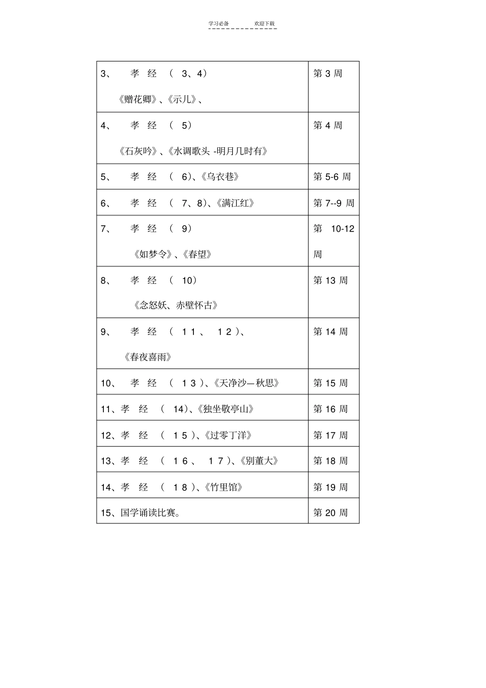 六年级国学教学计划_第3页